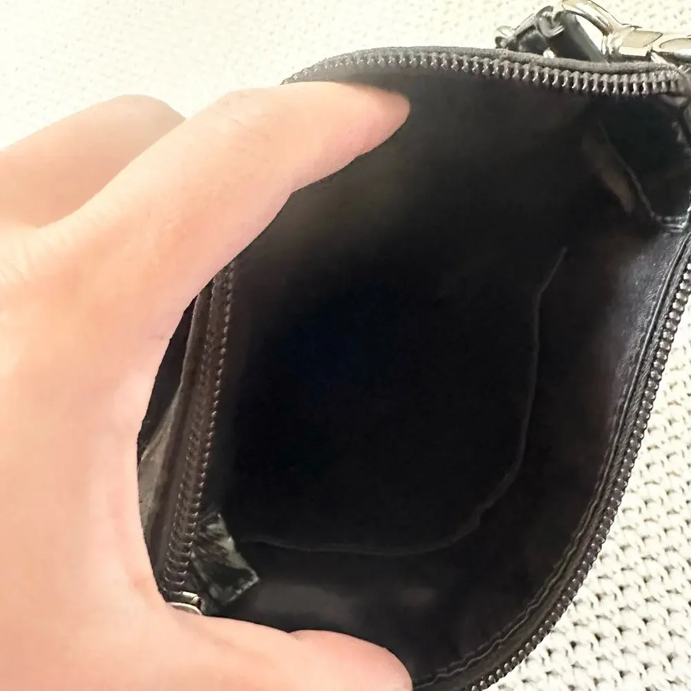 Coach Black Canvas Signature Poppy Patent Patch Small Slim Crossbody Bag - Picture 12 of 12